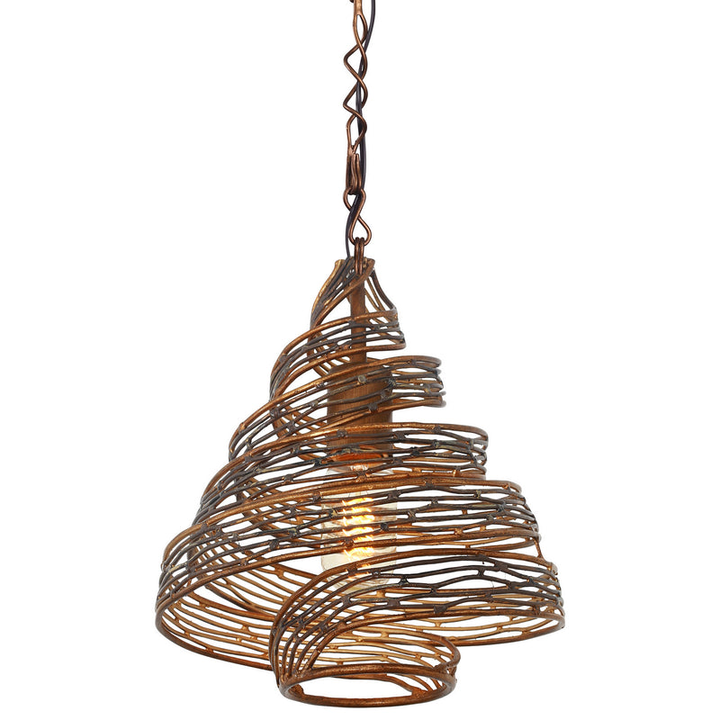 One Light Mini Pendant<br /><span style="color:#4AB0CE;">Entrega: 4-10 dias en USA</span><br /><span style="color:#4AB0CE;font-size:60%;">PREGUNTE POR ENTREGA EN PANAMA</span><br />Collection: Flow<br />Finish: Hammered Ore