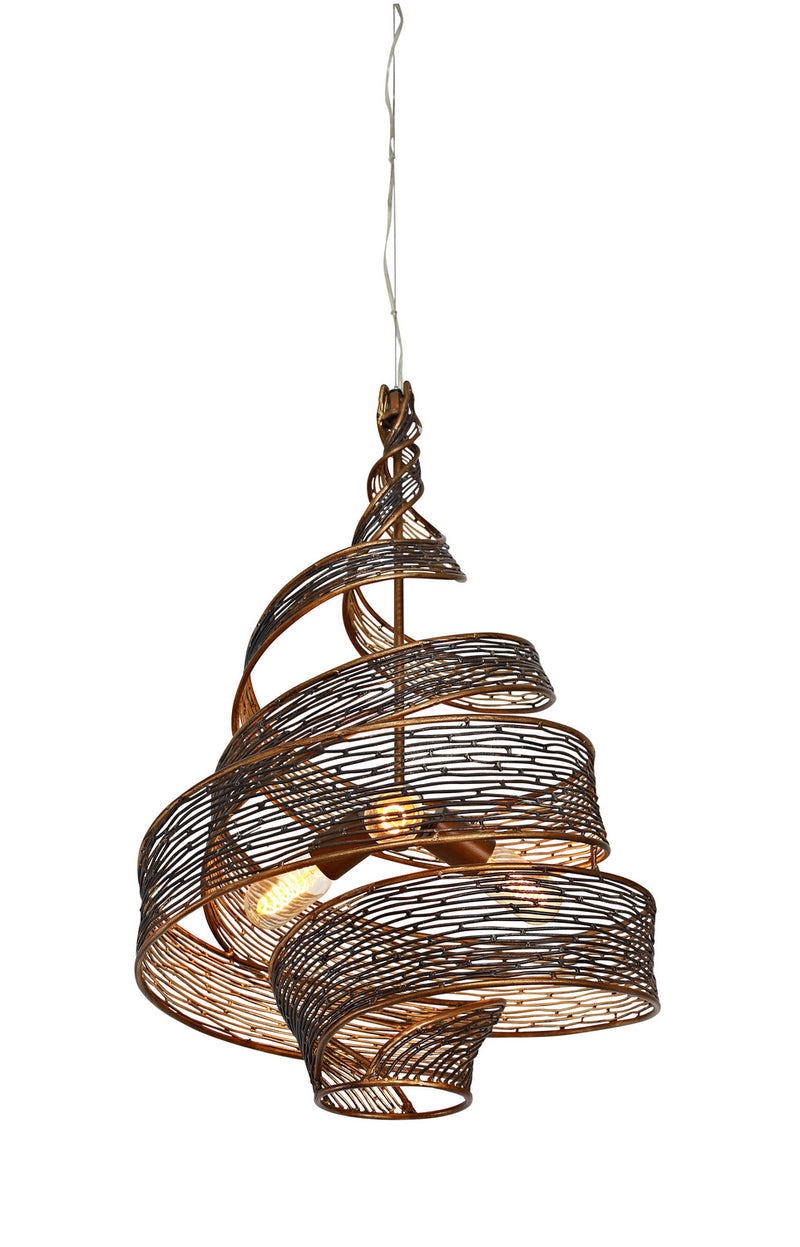 Three Light Pendant<br /><span style="color:#4AB0CE;">Entrega: 13-14 semanas en USA</span><br /><span style="color:#4AB0CE;font-size:60%;">PREGUNTE POR ENTREGA EN PANAMA</span><br />Collection: Flow<br />Finish: Hammered Ore