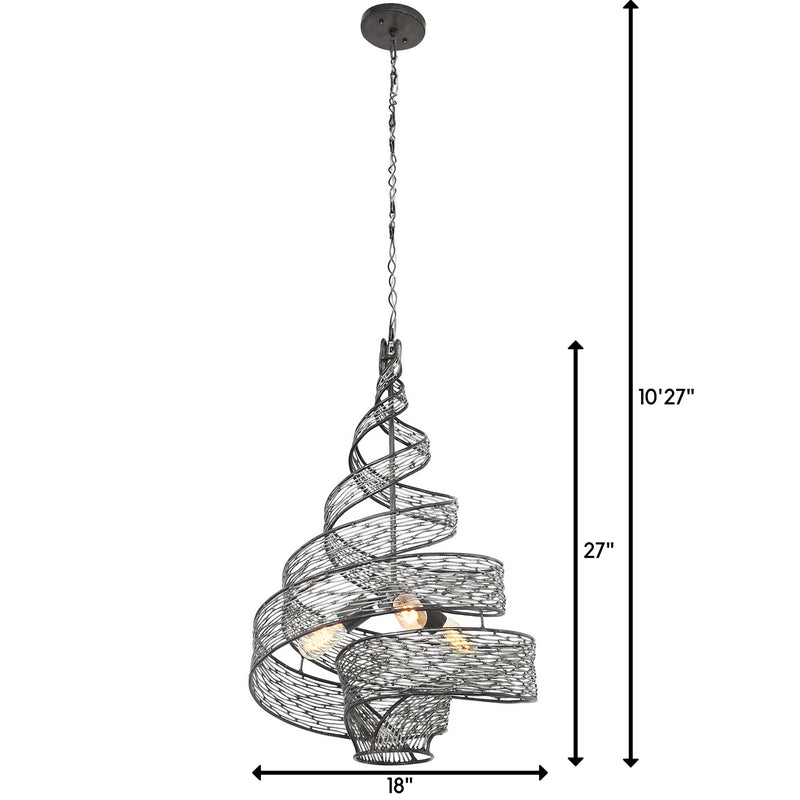 Three Light Pendant<br /><span style="color:#4AB0CE;">Entrega: 4-10 dias en USA</span><br /><span style="color:#4AB0CE;font-size:60%;">PREGUNTE POR ENTREGA EN PANAMA</span><br />Collection: Flow<br />Finish: Steel