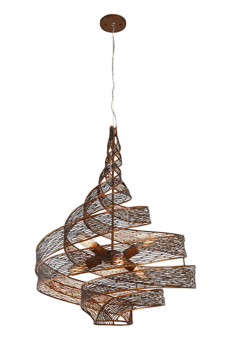 Six Light Pendant<br /><span style="color:#4AB0CE;">Entrega: 4-10 dias en USA</span><br /><span style="color:#4AB0CE;font-size:60%;">PREGUNTE POR ENTREGA EN PANAMA</span><br />Collection: Flow<br />Finish: Hammered Ore