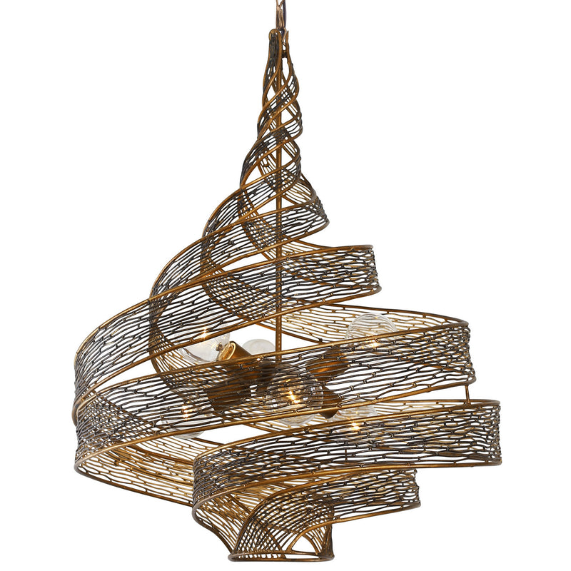 Six Light Pendant<br /><span style="color:#4AB0CE;">Entrega: 4-10 dias en USA</span><br /><span style="color:#4AB0CE;font-size:60%;">PREGUNTE POR ENTREGA EN PANAMA</span><br />Collection: Flow<br />Finish: Hammered Ore