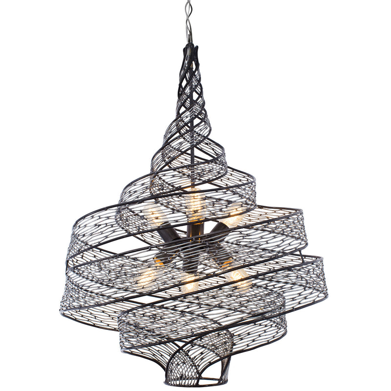 Six Light Pendant<br /><span style="color:#4AB0CE;">Entrega: 2-3 semanas en USA</span><br /><span style="color:#4AB0CE;font-size:60%;">PREGUNTE POR ENTREGA EN PANAMA</span><br />Collection: Flow<br />Finish: Steel