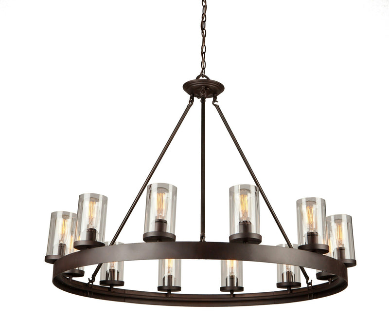 12 Light Chandelier<br /><span style="color:#4AB0CE;">Entrega: 4-10 dias en USA</span><br /><span style="color:#4AB0CE;font-size:60%;">PREGUNTE POR ENTREGA EN PANAMA</span><br />Collection: Menlo Park<br />Finish: Oil Rubbed Bronze