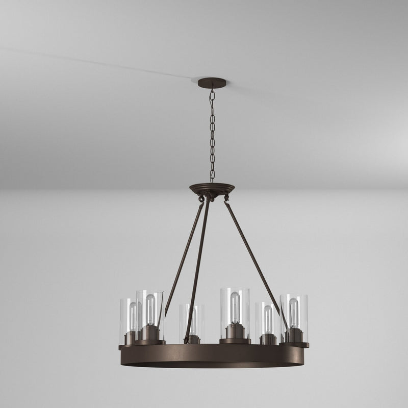 Six Light Chandelier<br /><span style="color:#4AB0CE;">Entrega: 4-10 dias en USA</span><br /><span style="color:#4AB0CE;font-size:60%;">PREGUNTE POR ENTREGA EN PANAMA</span><br />Collection: Menlo Park<br />Finish: Oil Rubbed Bronze