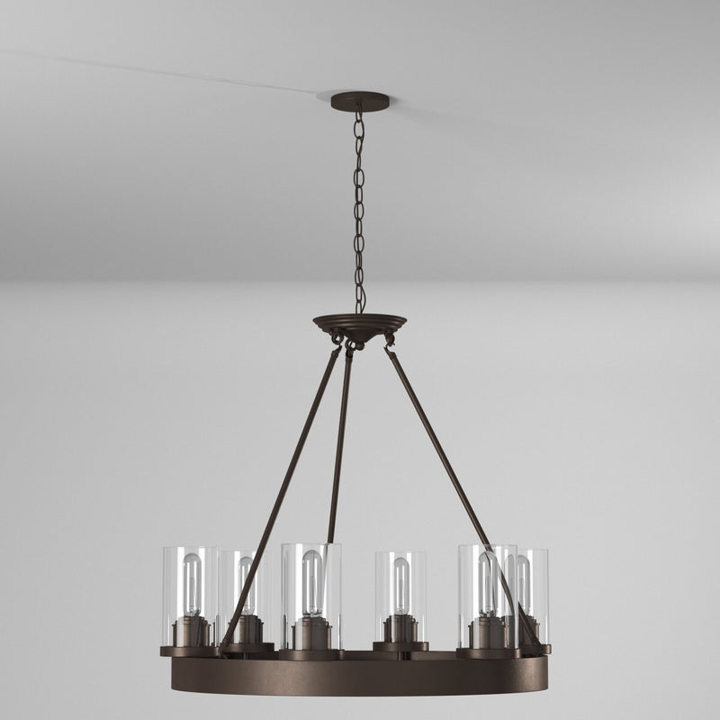 Six Light Chandelier<br /><span style="color:#4AB0CE;">Entrega: 4-10 dias en USA</span><br /><span style="color:#4AB0CE;font-size:60%;">PREGUNTE POR ENTREGA EN PANAMA</span><br />Collection: Menlo Park<br />Finish: Oil Rubbed Bronze