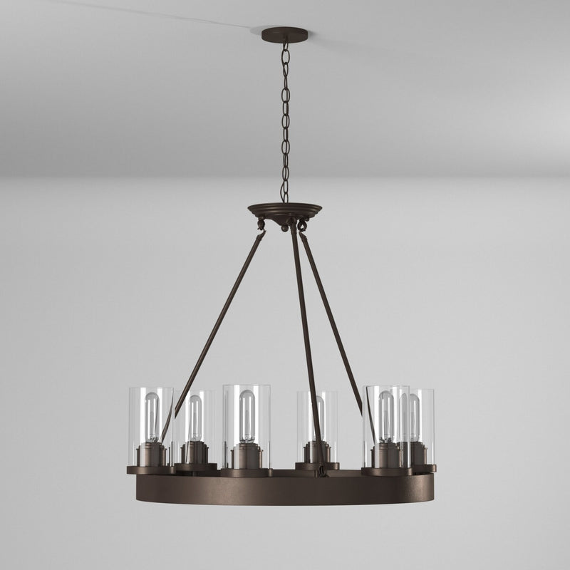 Six Light Chandelier<br /><span style="color:#4AB0CE;">Entrega: 4-10 dias en USA</span><br /><span style="color:#4AB0CE;font-size:60%;">PREGUNTE POR ENTREGA EN PANAMA</span><br />Collection: Menlo Park<br />Finish: Oil Rubbed Bronze