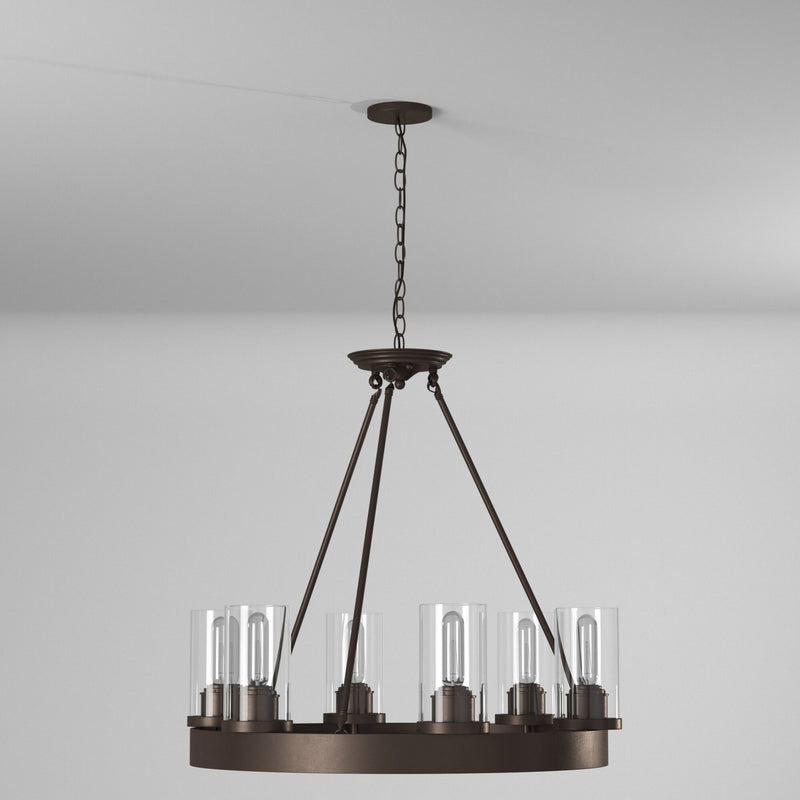 Six Light Chandelier<br /><span style="color:#4AB0CE;">Entrega: 4-10 dias en USA</span><br /><span style="color:#4AB0CE;font-size:60%;">PREGUNTE POR ENTREGA EN PANAMA</span><br />Collection: Menlo Park<br />Finish: Oil Rubbed Bronze