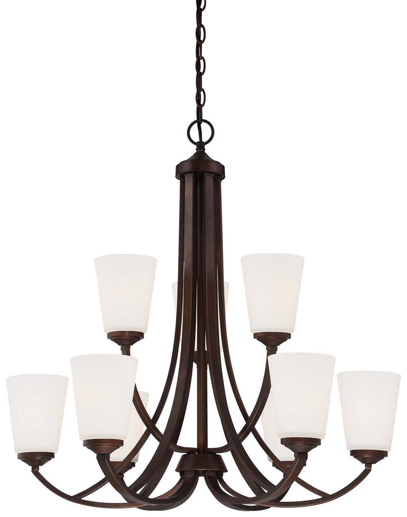 Nine Light Chandelier<br /><span style="color:#4AB0CE;">Entrega: 8-9 semanas en USA</span><br /><span style="color:#4AB0CE;font-size:60%;">PREGUNTE POR ENTREGA EN PANAMA</span><br />Collection: Overland Park<br />Finish: Vintage Bronze