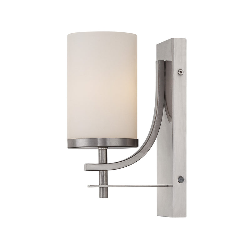 One Light Wall Sconce<br /><span style="color:#4AB0CE;">Entrega: 4-10 dias en USA</span><br /><span style="color:#4AB0CE;font-size:60%;">PREGUNTE POR ENTREGA EN PANAMA</span><br />Collection: Colton<br />Finish: Satin Nickel