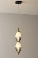 LÁMPARA DE TECHO COLGANTE DECORATIVA LED 16W, INTERRUPTOR PARA AJUSTE DE TONALIDAD DE LUZ CCT  30K, 40K,60K, 110-240V, ACABADO NEGRO + BRASS.