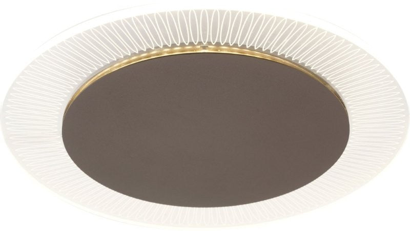 LÁMPARA DE TECHO O PARED DECORATIVA LED 15W, TONALIDAD DE 3000K, 110-240V, 50-60HZ, GRADO DE PROTECCION IP20, ACABADO COFFEE.