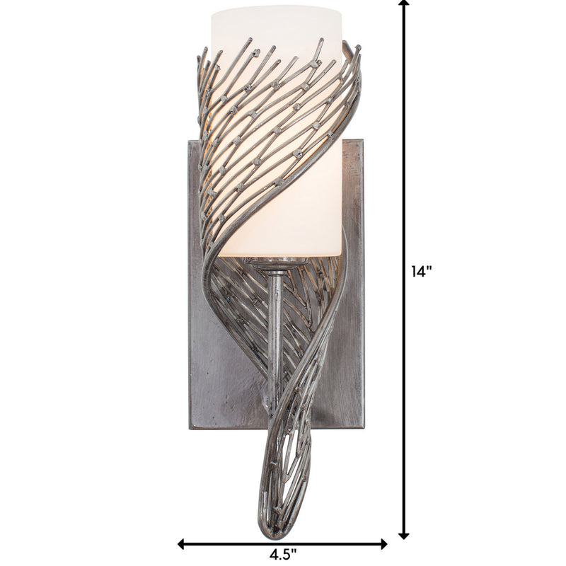 One Light Wall Sconce<br /><span style="color:#4AB0CE;">Entrega: 0-1 semanas en USA</span><br /><span style="color:#4AB0CE;font-size:60%;">PREGUNTE POR ENTREGA EN PANAMA</span><br />Collection: Flow<br />Finish: Steel