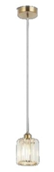 LAMPARA COLGANTE  CRISTAL K9 DECORATIVA 1XE27-40W ACABADO GOLDEN CRISTAL/ METAL