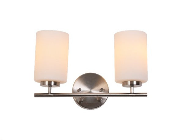 LÁMPARA DE PARED DECORATIVA 2XE27-40W(NO INCLUIDO),ACABADO SATIN NICKEL/VIDRIO METAL.