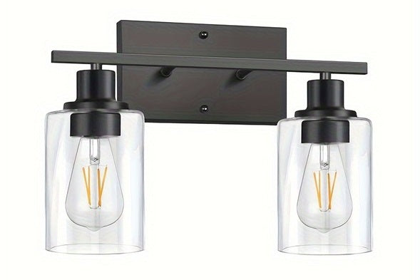 LÁMPARA DE PARED DECORATIVA 2XE27-40W, 110-240V, 50-60HZ, GRADO DE PROTECCION IP20, ACABADO NEGRO.