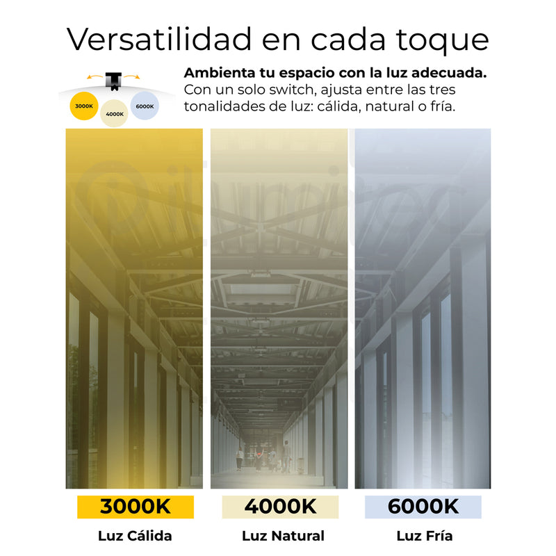 REFLECTOR LED 30W, EMITE 3210LM, AJUSTE DE TONALIDAD DE LUZ CCT: 30K,40,60K, 100-277V,  50-60HZ, GRADO DE PROCTECCION IP65, CRI80, ACABADO NEGRO.