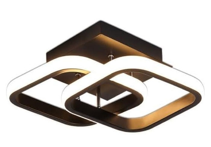 LÁMPARA DE TECHO LED DECORATIVA 15W, INTERRUPTOR CCT PARA ELEGIR TONALIDAD DE LUZ: 30K,40K,60K, ACABADO NEGRO.