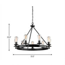 Nine Light Chandelier<br /><span style="color:#4AB0CE;">Entrega: 4-10 dias en USA</span><br /><span style="color:#4AB0CE;font-size:60%;">PREGUNTE POR ENTREGA EN PANAMA</span><br />Collection: Ravenwood Manor<br />Finish: Stardust
