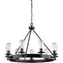Nine Light Chandelier<br /><span style="color:#4AB0CE;">Entrega: 4-10 dias en USA</span><br /><span style="color:#4AB0CE;font-size:60%;">PREGUNTE POR ENTREGA EN PANAMA</span><br />Collection: Ravenwood Manor<br />Finish: Stardust