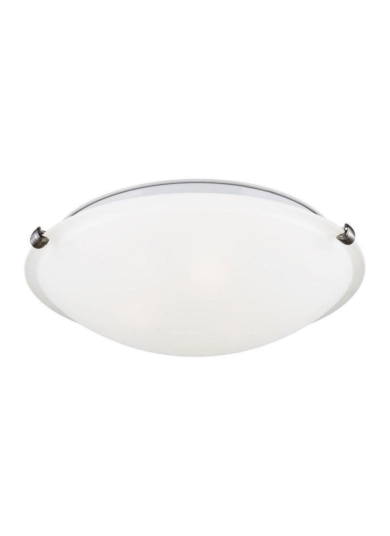 Generation Lighting. - 7543503-962 - Three Light Flush Mount - Clip Ceiling Flush Mount - Brushed Nickel