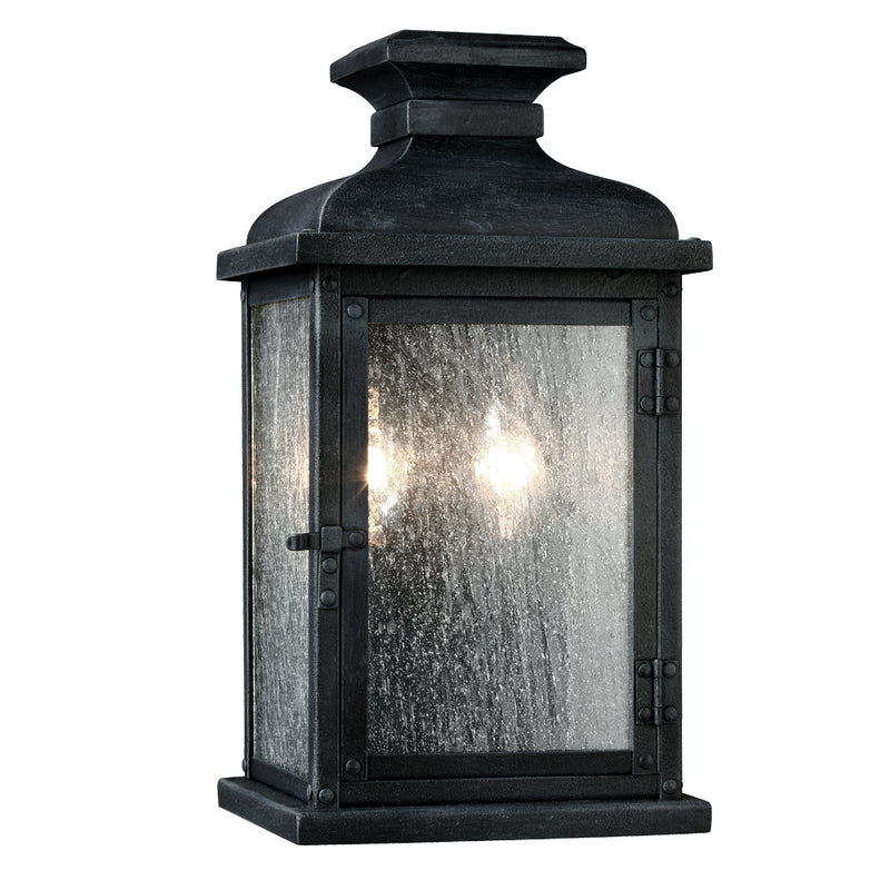 Visual Comfort Studio - OL11100DWZ - Two Light Lantern - Pediment - Dark Weathered Zinc