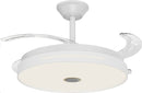 Abanico De Techo 42” Rectractil Led Integrado 46W Cct 30K 40K 60K Dimeable 6 Velocidades Bocina  Bluetooth Control remoto 110-240V.