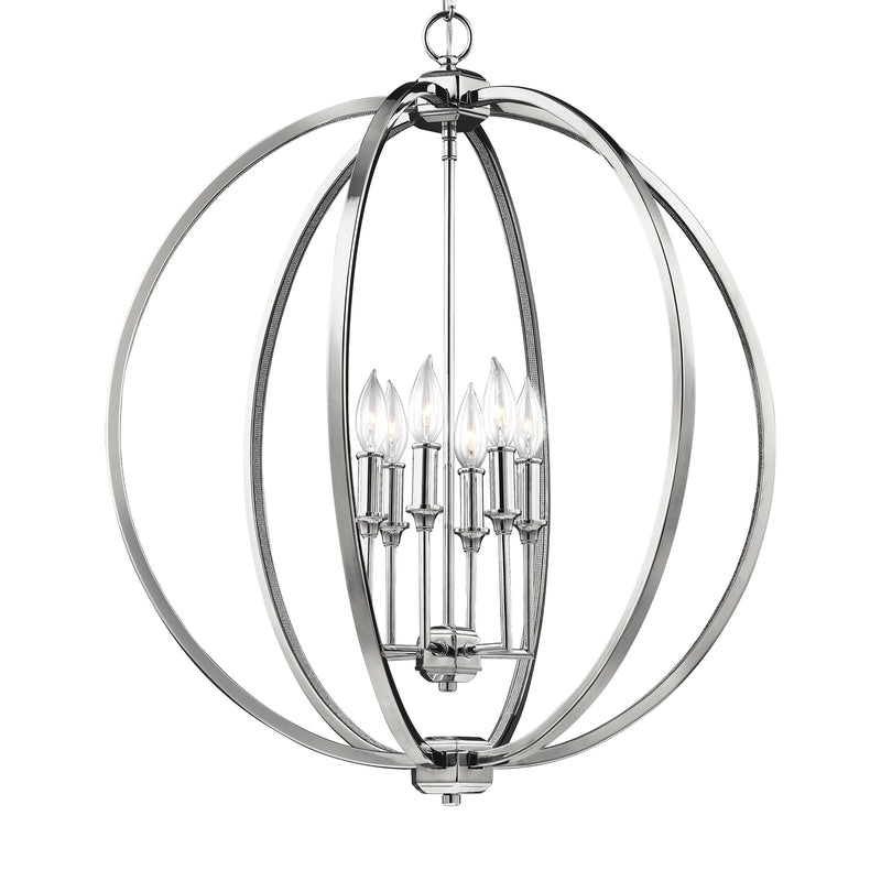 Visual Comfort Studio - F3061/6PN - Six Light Pendant - Corinne - Polished Nickel