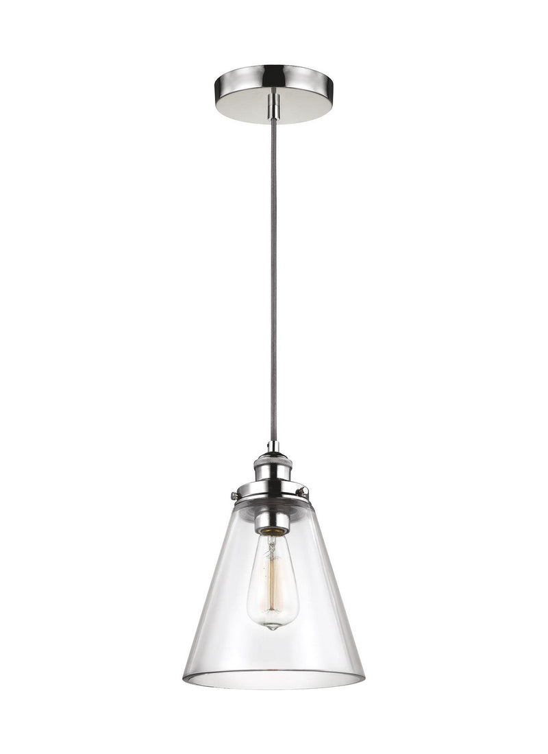 Visual Comfort Studio - P1347PN - One Light Pendant - Baskin - Polished Nickel