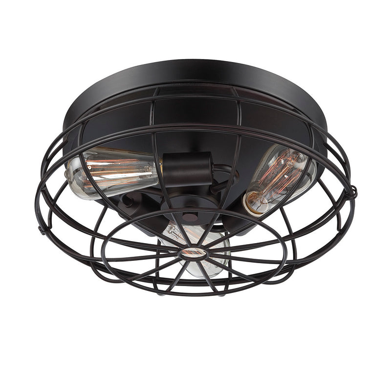 Three Light Flush Mount<br /><span style="color:#4AB0CE;">Entrega: 4-10 dias en USA</span><br /><span style="color:#4AB0CE;font-size:60%;">PREGUNTE POR ENTREGA EN PANAMA</span><br />Collection: Scout<br />Finish: English Bronze