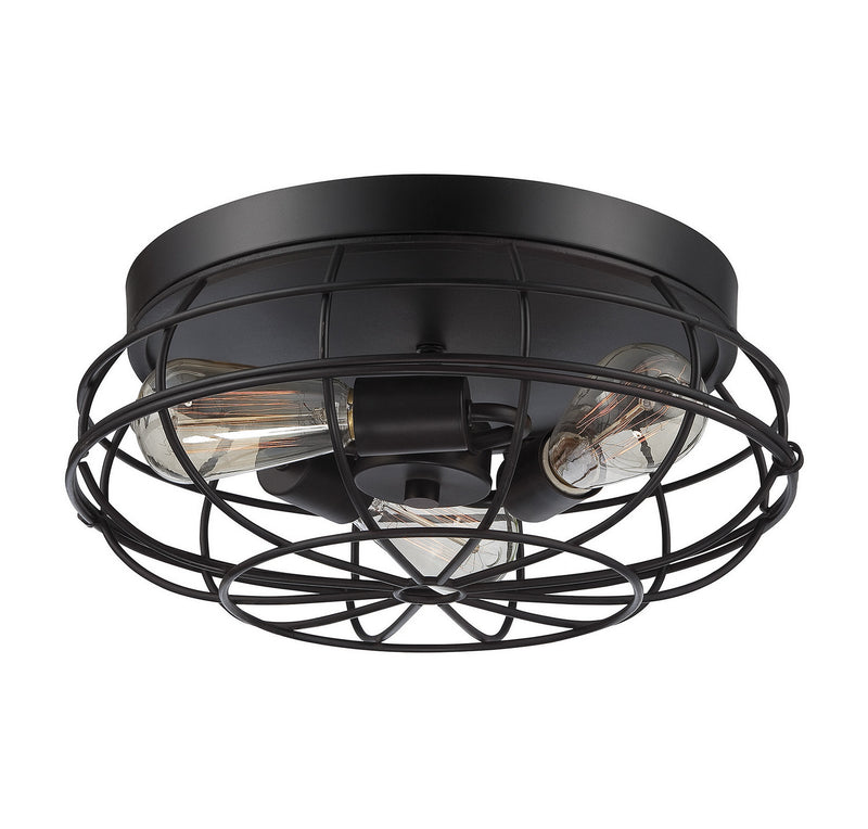 Three Light Flush Mount<br /><span style="color:#4AB0CE;">Entrega: 4-10 dias en USA</span><br /><span style="color:#4AB0CE;font-size:60%;">PREGUNTE POR ENTREGA EN PANAMA</span><br />Collection: Scout<br />Finish: English Bronze