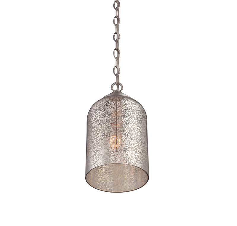 One Light Pendant<br /><span style="color:#4AB0CE;">Entrega: 4-10 dias en USA</span><br /><span style="color:#4AB0CE;font-size:60%;">PREGUNTE POR ENTREGA EN PANAMA</span><br />Collection: Bally<br />Finish: Satin Nickel