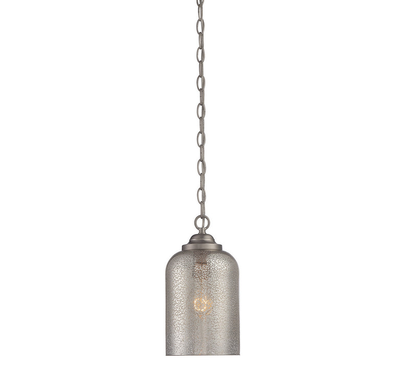 One Light Pendant<br /><span style="color:#4AB0CE;">Entrega: 4-10 dias en USA</span><br /><span style="color:#4AB0CE;font-size:60%;">PREGUNTE POR ENTREGA EN PANAMA</span><br />Collection: Bally<br />Finish: Satin Nickel