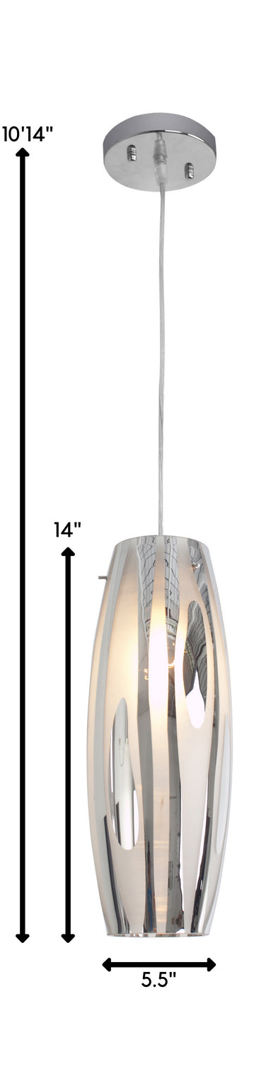 One Light Mini Pendant<br /><span style="color:#4AB0CE;">Entrega: 4-10 dias en USA</span><br /><span style="color:#4AB0CE;font-size:60%;">PREGUNTE POR ENTREGA EN PANAMA</span><br />Collection: Chroman Empire<br />Finish: Chrome