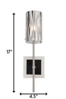 One Light Wall Sconce<br /><span style="color:#4AB0CE;">Entrega: 4-10 dias en USA</span><br /><span style="color:#4AB0CE;font-size:60%;">PREGUNTE POR ENTREGA EN PANAMA</span><br />Collection: Chroman Empire<br />Finish: Chrome