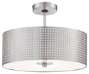Three Light Semi Flush Mount<br /><span style="color:#4AB0CE;">Entrega: 4-10 dias en USA</span><br /><span style="color:#4AB0CE;font-size:60%;">PREGUNTE POR ENTREGA EN PANAMA</span><br />Collection: Grid<br />Finish: Brushed Nickel