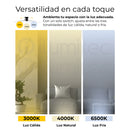 LÁMPARA DE TECHO PLAFON LED 28W, INTERRUPTOR CCT, 30K,40K,65K, 110-240V  /50-60HZ, ACABADO BLANCO + NEGRO + PANTALLA ACRILICA.