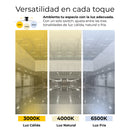 LÁMPARA DE TECHO PANEL LED SUPERFICIAL CUADRADA 24W, INTERRUPTOR PARA ELEGIR TONALIDAD DE LUZ CCT: 30K (1,730LM), 40K (1,900LM), 65K (1,470LM), 110-277V 50-60HZ, MARCA HONEYWELL.
