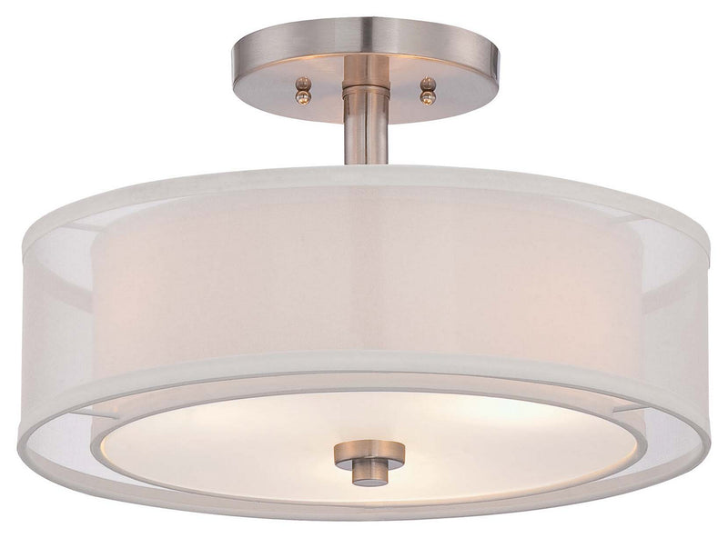 Minka-Lavery - 4107-84 - Three Light Semi Flush Mount - Parsons Studio - Brushed Nickel