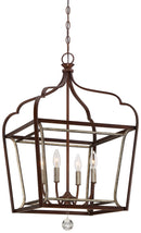 Minka-Lavery - 4344-593 - Four Light Foyer Pendant - Astrapia - Dark Rubbed Sienna w/Aged Silver