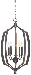 Minka-Lavery - 4373-579 - Five Light Pendant - Middletown - Downton Bronze w/Gold Highlights