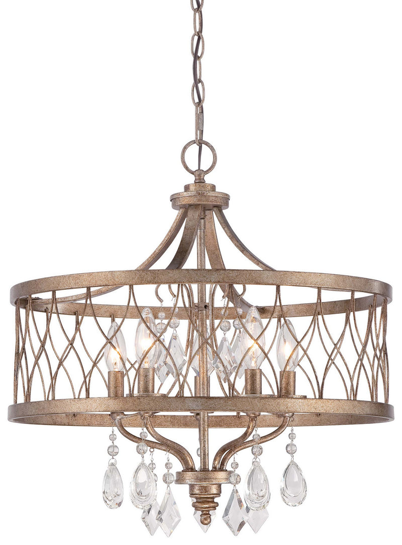 Five Light Chandelier<br /><span style="color:#4AB0CE;">Entrega: 4-10 dias en USA</span><br /><span style="color:#4AB0CE;font-size:60%;">PREGUNTE POR ENTREGA EN PANAMA</span><br />Collection: West Liberty<br />Finish: Olympus Gold