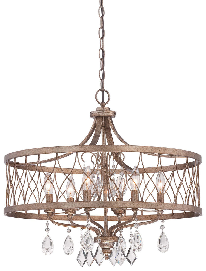 Six Light Chandelier<br /><span style="color:#4AB0CE;">Entrega: 4-10 dias en USA</span><br /><span style="color:#4AB0CE;font-size:60%;">PREGUNTE POR ENTREGA EN PANAMA</span><br />Collection: West Liberty<br />Finish: Olympus Gold