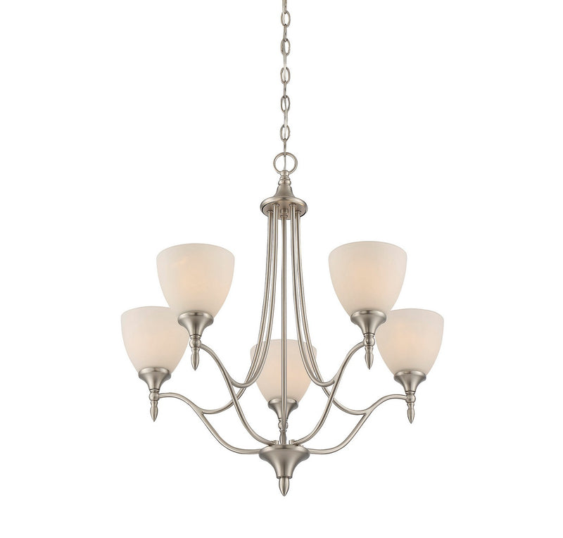 Five Light Chandelier<br /><span style="color:#4AB0CE;">Entrega: 4-10 dias en USA</span><br /><span style="color:#4AB0CE;font-size:60%;">PREGUNTE POR ENTREGA EN PANAMA</span><br />Collection: Herndon<br />Finish: Satin Nickel