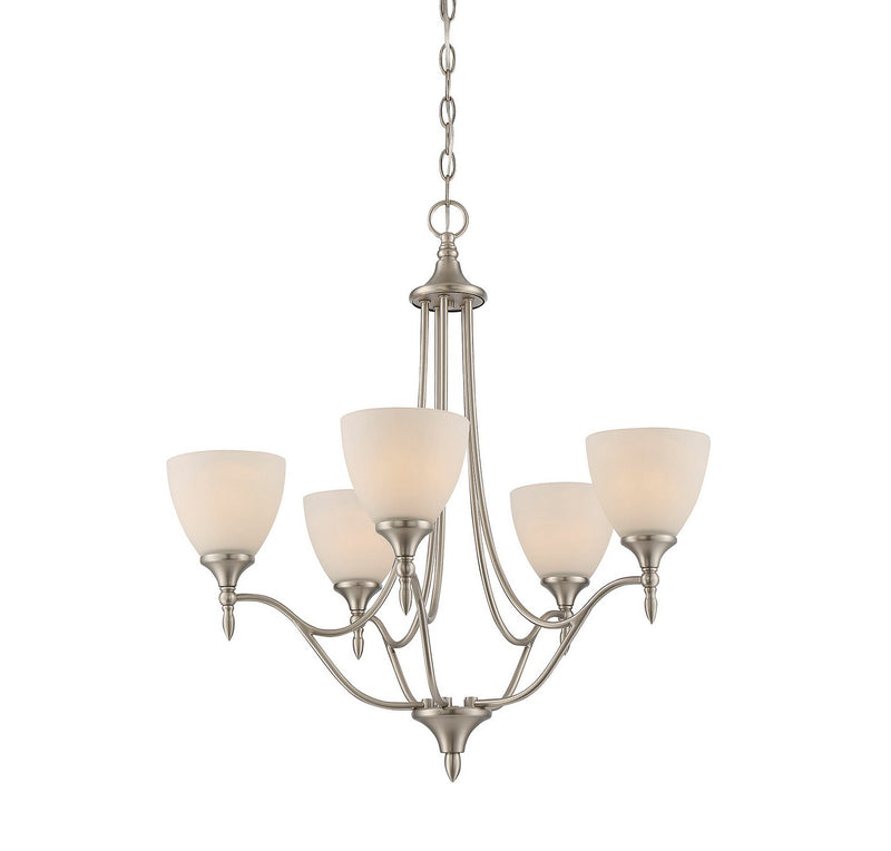 Five Light Chandelier<br /><span style="color:#4AB0CE;">Entrega: 4-10 dias en USA</span><br /><span style="color:#4AB0CE;font-size:60%;">PREGUNTE POR ENTREGA EN PANAMA</span><br />Collection: Herndon<br />Finish: Satin Nickel