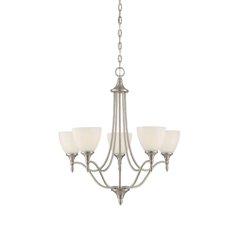 Five Light Chandelier<br /><span style="color:#4AB0CE;">Entrega: 4-10 dias en USA</span><br /><span style="color:#4AB0CE;font-size:60%;">PREGUNTE POR ENTREGA EN PANAMA</span><br />Collection: Herndon<br />Finish: Satin Nickel