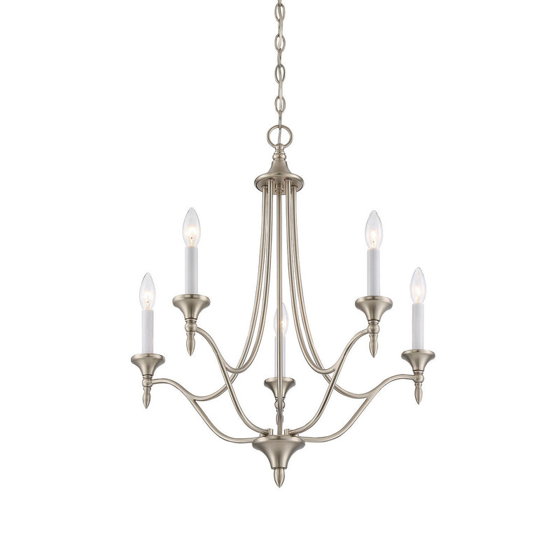 Five Light Chandelier<br /><span style="color:#4AB0CE;">Entrega: 4-10 dias en USA</span><br /><span style="color:#4AB0CE;font-size:60%;">PREGUNTE POR ENTREGA EN PANAMA</span><br />Collection: Herndon<br />Finish: Satin Nickel