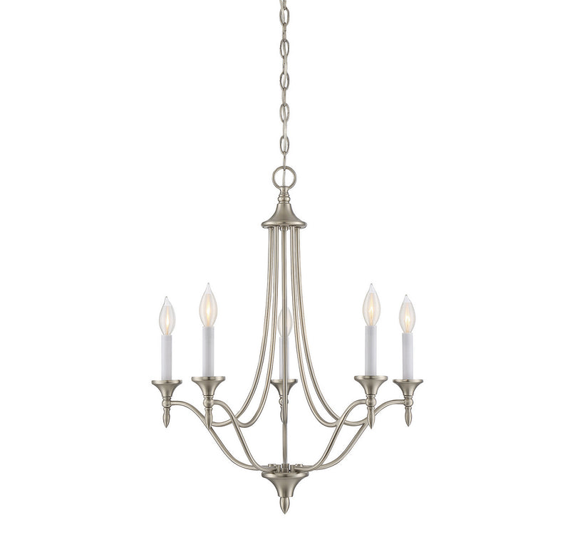 Five Light Chandelier<br /><span style="color:#4AB0CE;">Entrega: 4-10 dias en USA</span><br /><span style="color:#4AB0CE;font-size:60%;">PREGUNTE POR ENTREGA EN PANAMA</span><br />Collection: Herndon<br />Finish: Satin Nickel