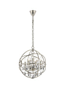 Elegant Lighting - 1130D17PN-SS/RC - Four Light Pendant - Geneva - Polished Nickel