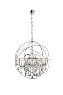 Elegant Lighting - 1130D32PN-SS/RC - Six Light Chandelier - Geneva - Polished Nickel