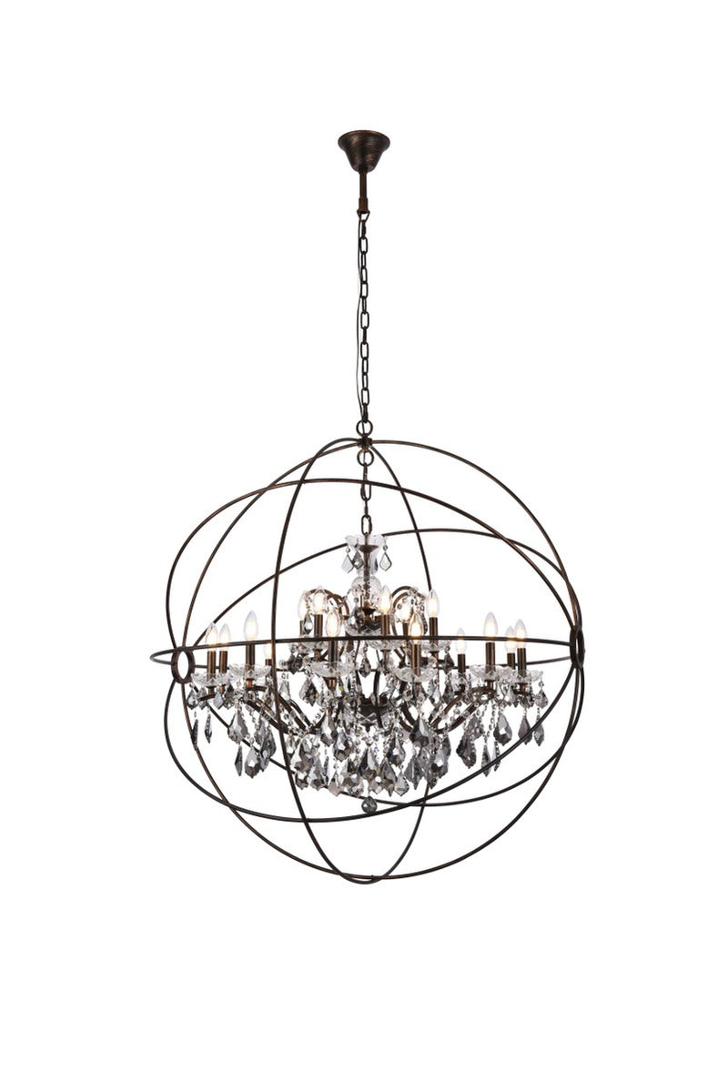 Elegant Lighting - 1130G43DB-SS/RC - 18 Light Chandelier - Geneva - Dark Bronze